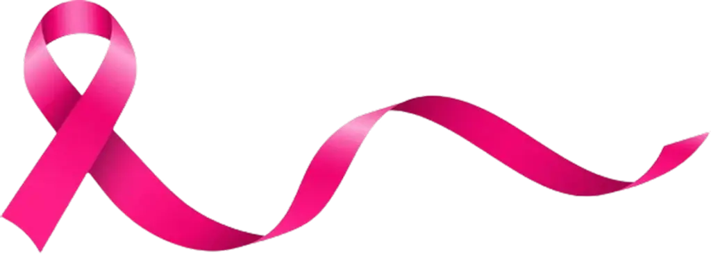 A pink ribbon, the international symbol of breast cancer awareness